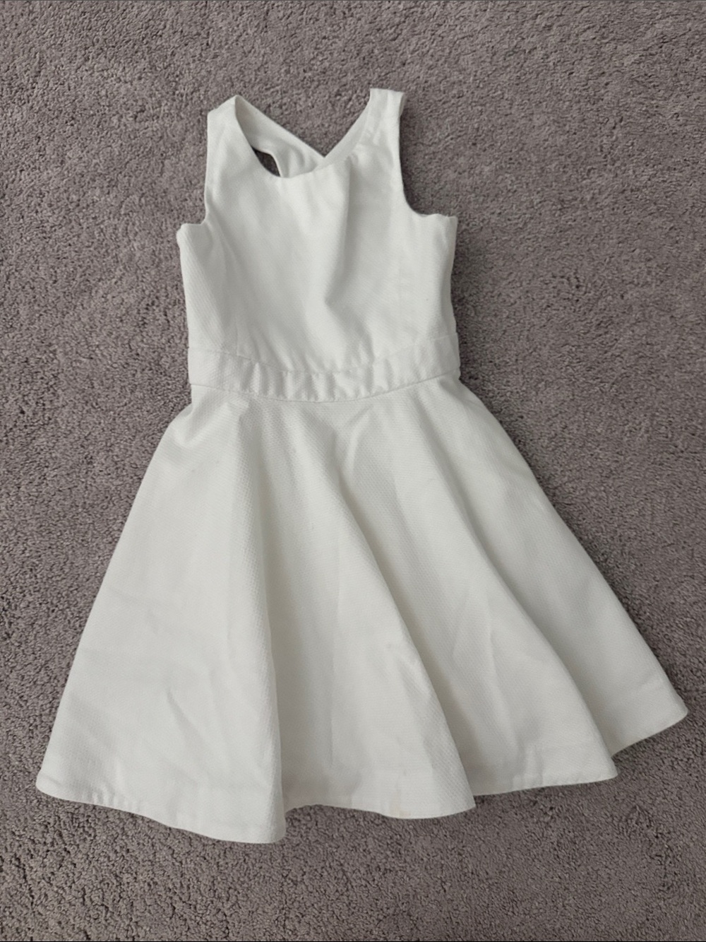 Ralph Lauren White Girls' Sleeveless Fit-and-Flare Dress with Pockets